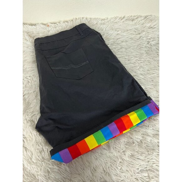 Pride Bunny Roll Up Rainbow Cuff Shorts size 50 Gray Men's - Picture 5 of 5